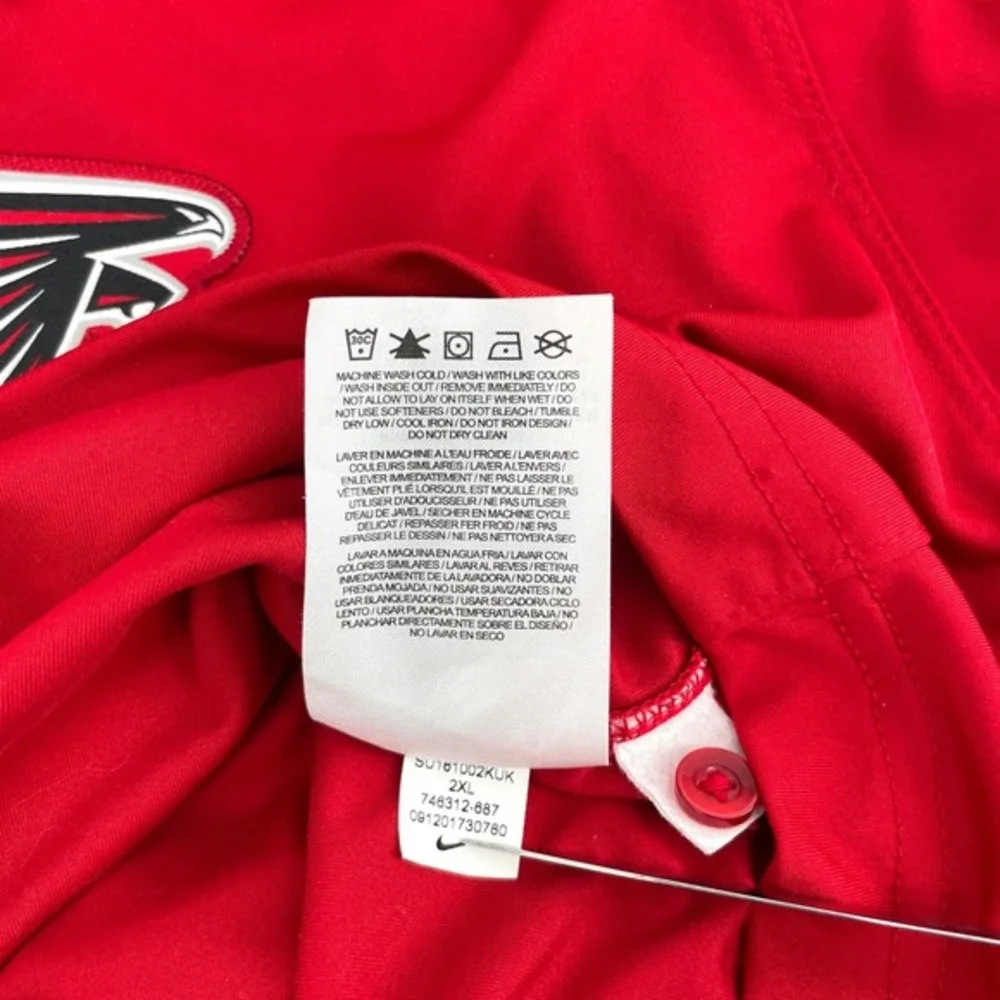 Nike NFL Atlanta Falcons Dri-FIT Training Polo Shirt Mens‎ XXL Red Short Sleeve